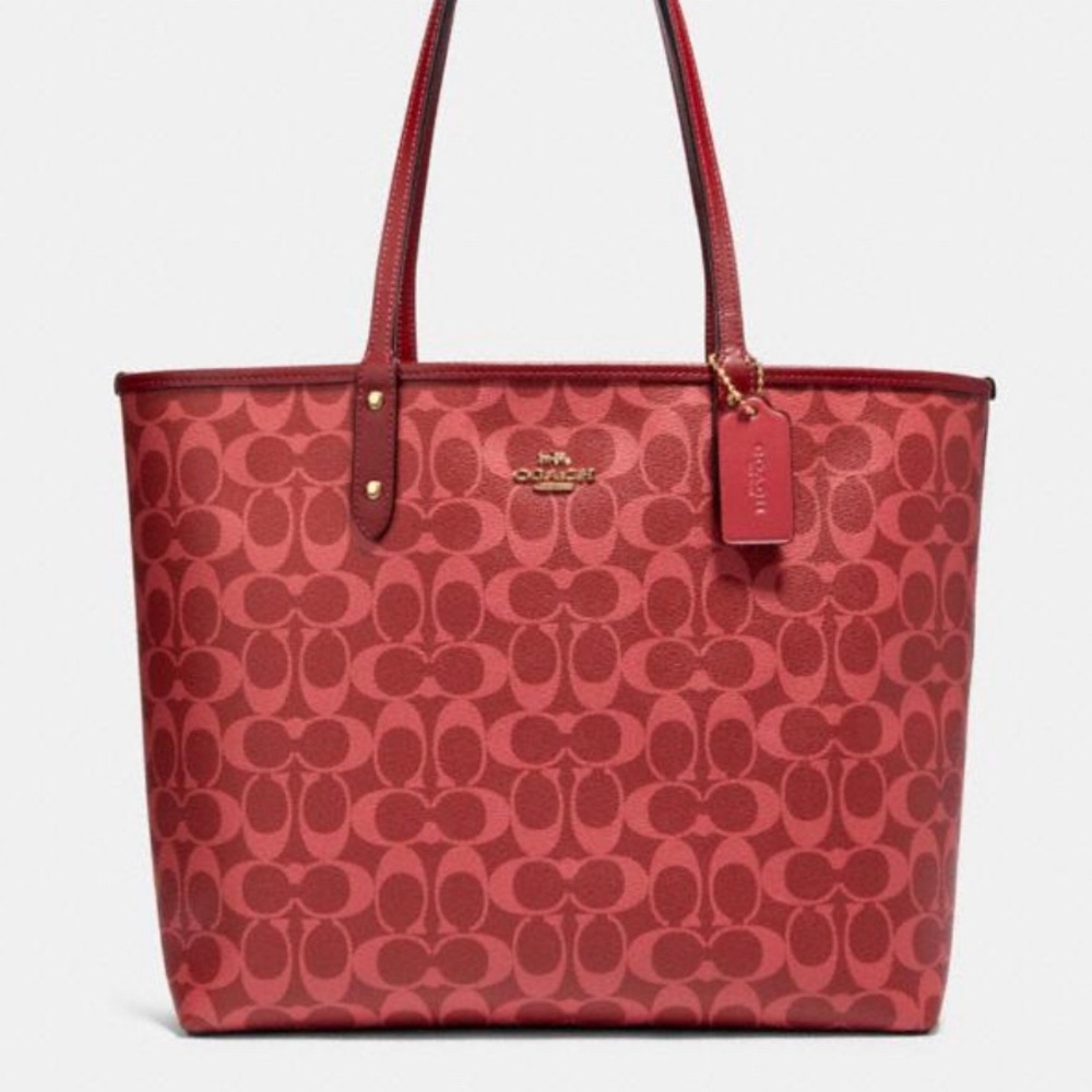 💃Coach Reversible Blocked Signature Tote+Wristlet - Picture 5 of 8
